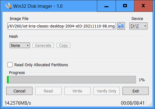 Using Win32DiskImager